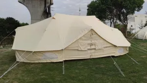 Canvas Bell Tent for Camping, Yurt Tent for All-Season Use, Polyester/Cotton Blend Fabric, Aluminum Center Pole, Mesh Windows, Clear Instructions, Tools Included, Ideal for Family Camping