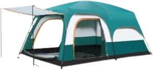 Canvas Bell Tent, Waterproof Breathable Wall Tent, Glamping Tent, Detachable Groundsheet for Camping Party,Outdoor Wind and Rain Resistant (Green B)