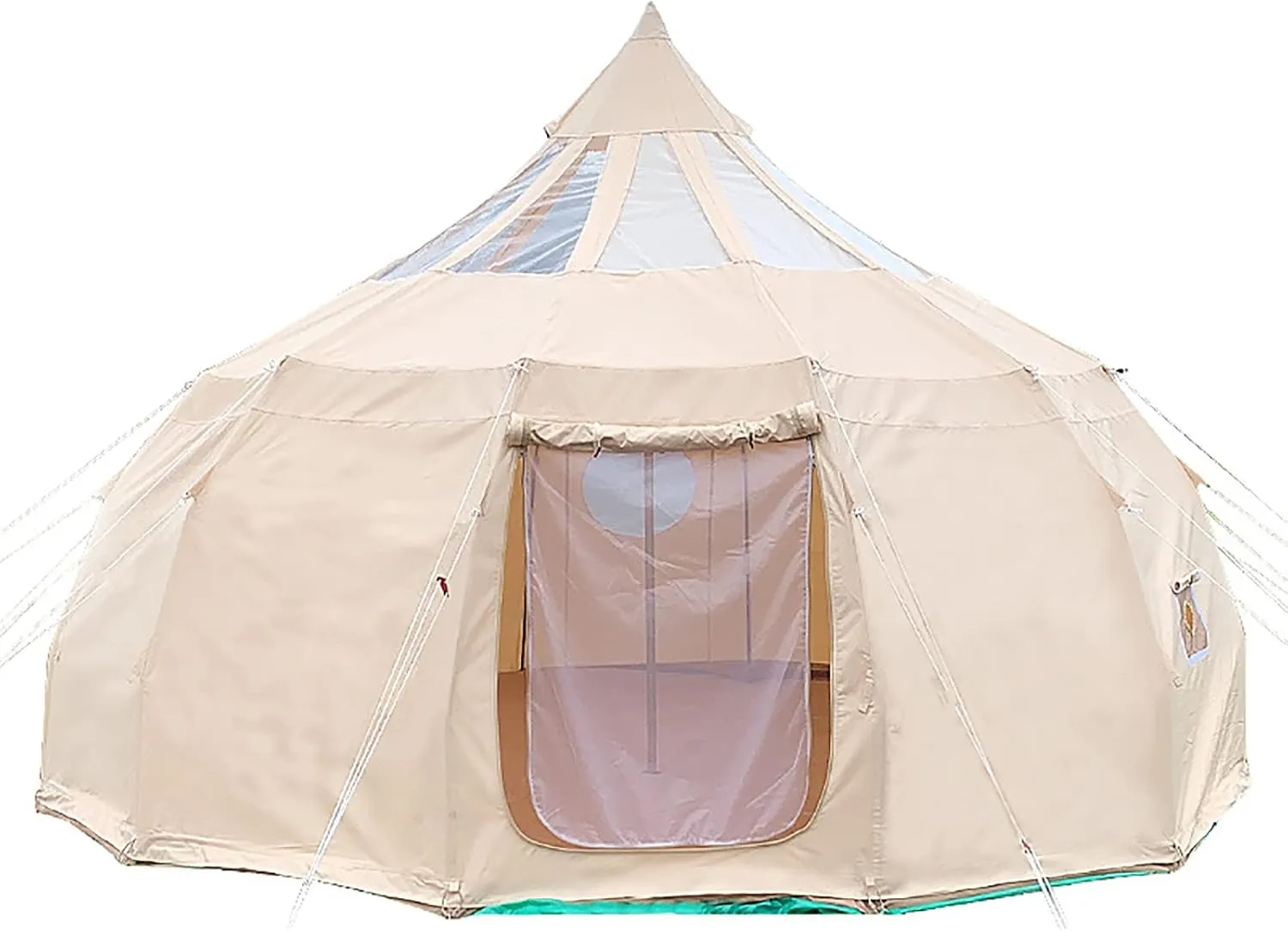 Canvas Drop Shape Tent, Cotton Canvas Yurt Tent, with 1 Stove Jacks, Luxury All Season Tent for Camping Trips