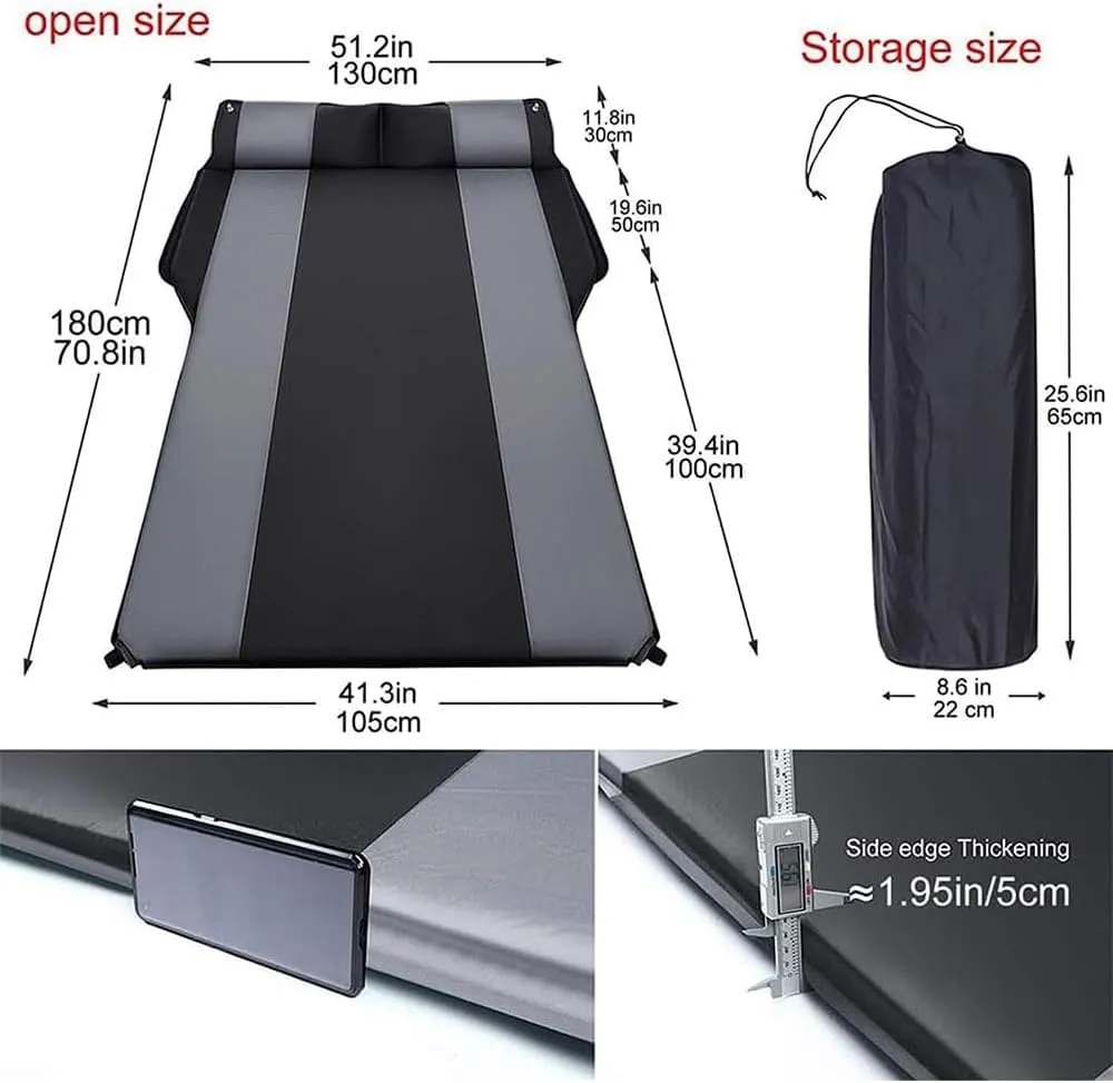 Car Inflatable Mattress Self-Inflating Sleeping Pad Thickened Air Bed Cushion for Camping Travel - Multifunctional Design for Trax 2024-2025