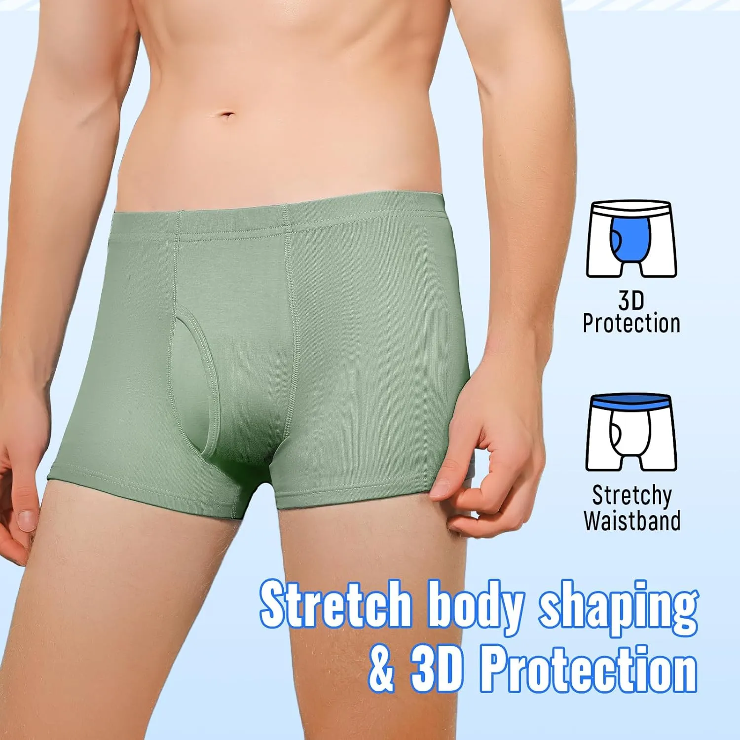 Carer Incontinence Underwear for Men Washable Urinary Incontinence Boxer Briefs 3 PCS Reusable Leak Proof Underwear for Men Protective Underwear for Bladder Leak Protection 250ML (2 Teal/Green, XL)