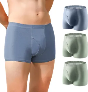 Carer Incontinence Underwear for Men Washable Urinary Incontinence Boxer Briefs 3 PCS Reusable Leak Proof Underwear for Men Protective Underwear for Bladder Leak Protection 250ML (Teal/2 Green, L)