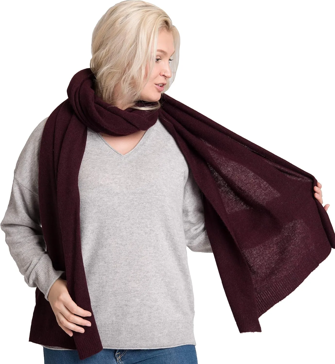 cashmere 4 U 100% Pure Cashmere Wrap Shawl- Extra Large Stole Scarf for Woman