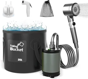 Catlyn Portable Camping Outdoor Shower Kit Rechargeable Electric Intelligent Shower Pump PX7 Waterproof for Outside Hiking Dog Bath Beach Traveling