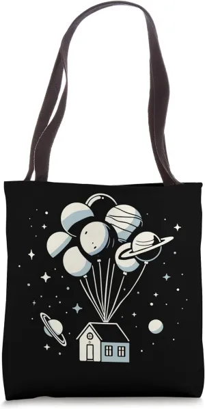 Celestial Dwelling: Space House Adventure Tote Bag