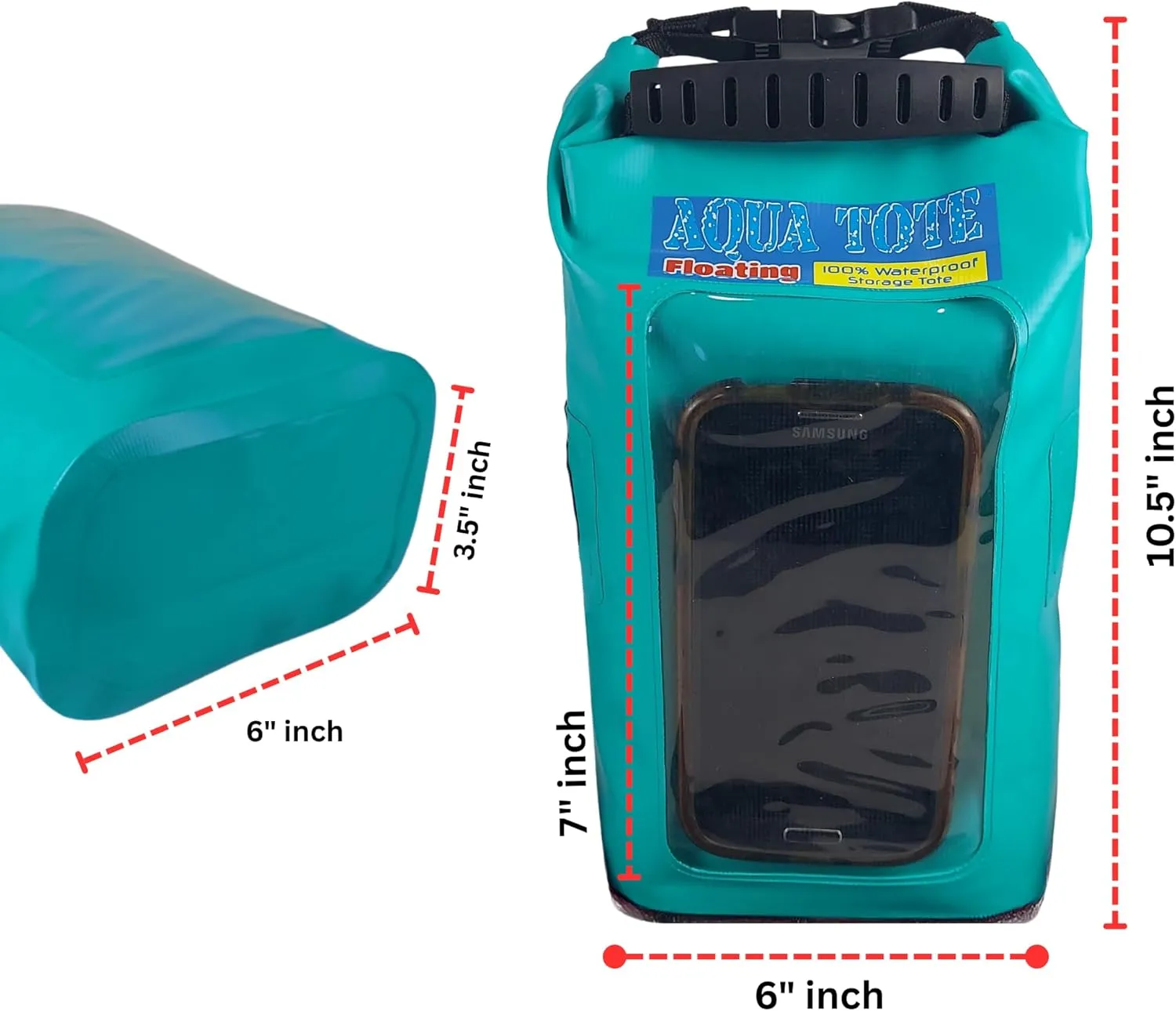 Cell Phone Crossbody Teal Tote Bag 100% Waterproof Floating Dry Bag Protection for Your Mobile Device During All Water Sports | 2.5L Large Capacity Holds Sunscreen, Sunglasses, Watch