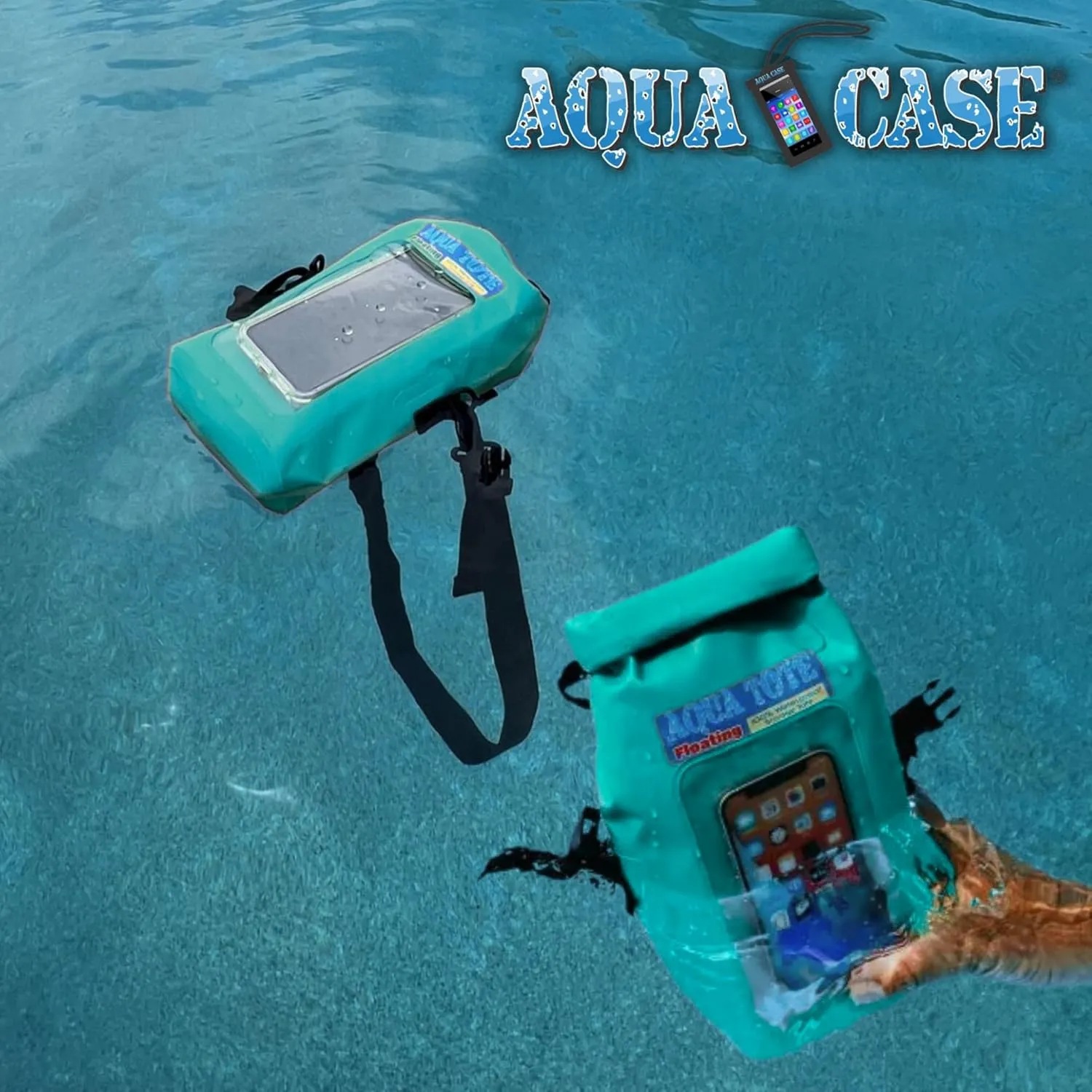 Cell Phone Crossbody Teal Tote Bag 100% Waterproof Floating Dry Bag Protection for Your Mobile Device During All Water Sports | 2.5L Large Capacity Holds Sunscreen, Sunglasses, Watch