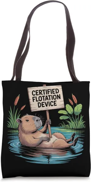 Certified Flotation Device Funny Capybara Herbivore Rodent Tote Bag