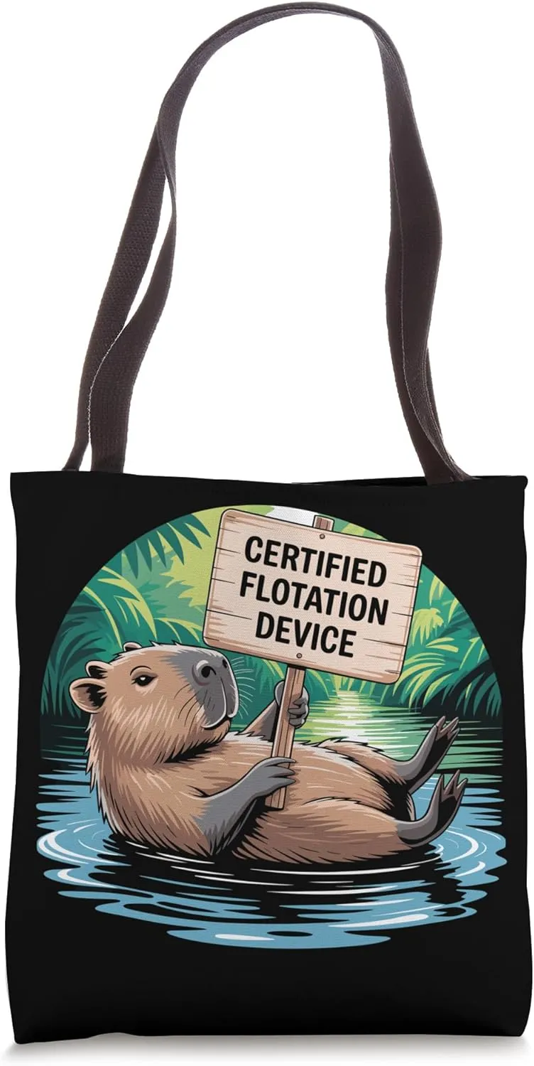 Certified Flotation Device Funny Capybara Herbivore Rodent Tote Bag