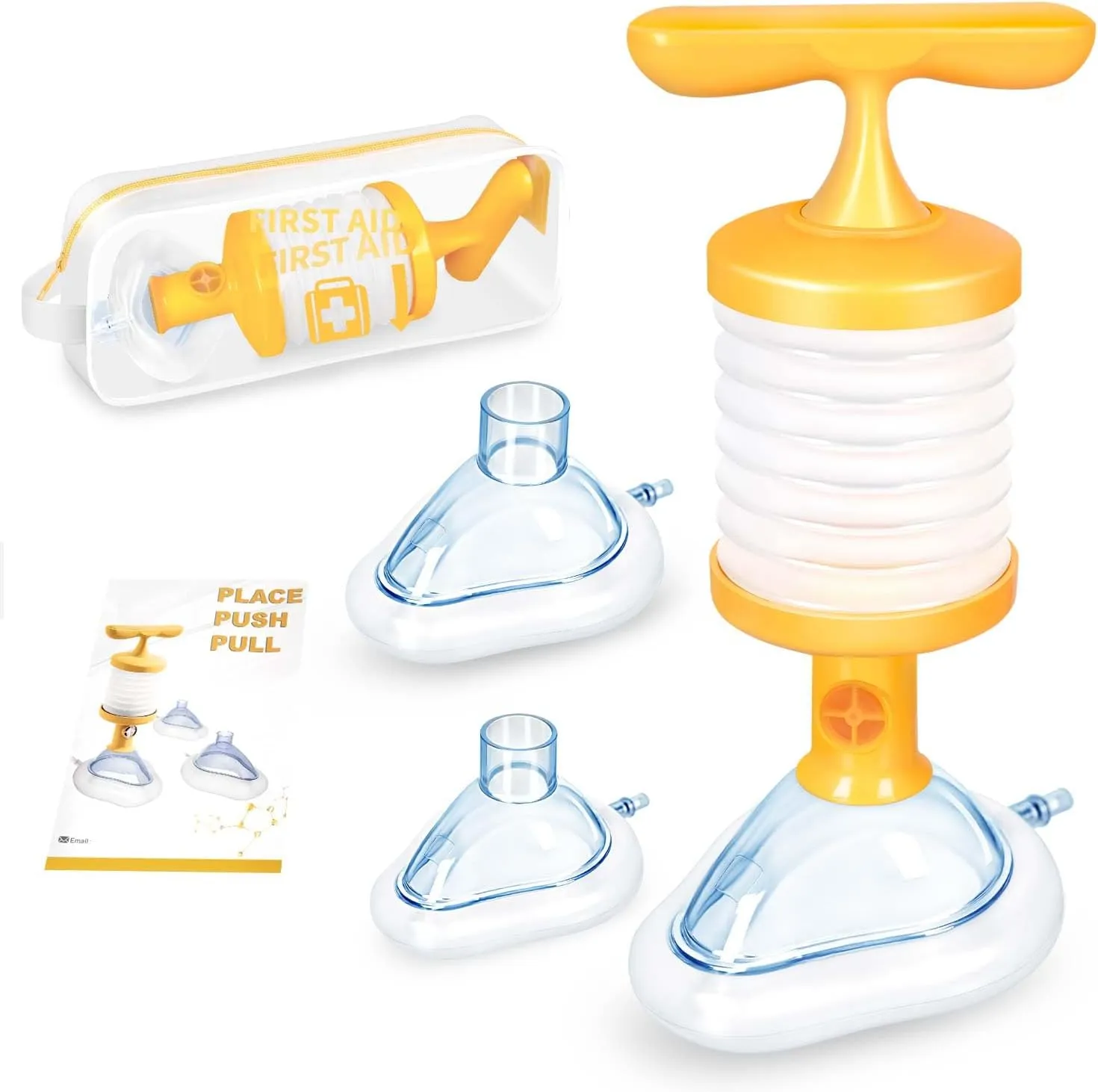 Choking Rescue Device, Anti Choking Device for Kids and Adults, Portable Airway Suction Device with 3 Masks, Home Travel Emergency for Toddlers Elderly, Schools Restaurants Caregivers