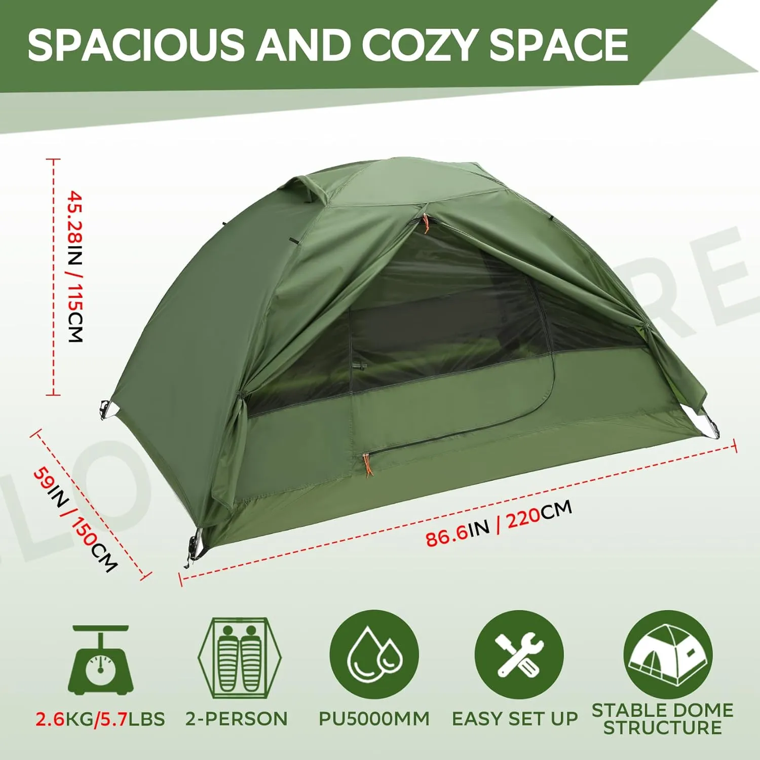 Clostnature Crux Lightweight Tent for Backpacking - 1/2/3/4 Person Ultralight Backpacking Tent, Waterproof Easy Setup Camping Tent, Hiking Tent for Outdoor, Hiking and Mountaineering