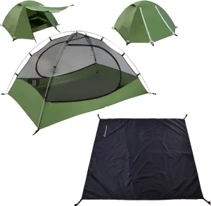 Clostnature Polaris Lightweight Backpacking Tent - 7'3'' x 6'3''x 3'11'' Camping Tent with Matching Waterproof Tent Footprint, 3 Person Waterproof Tent with Camping Tarp for Outdoor, Hiking