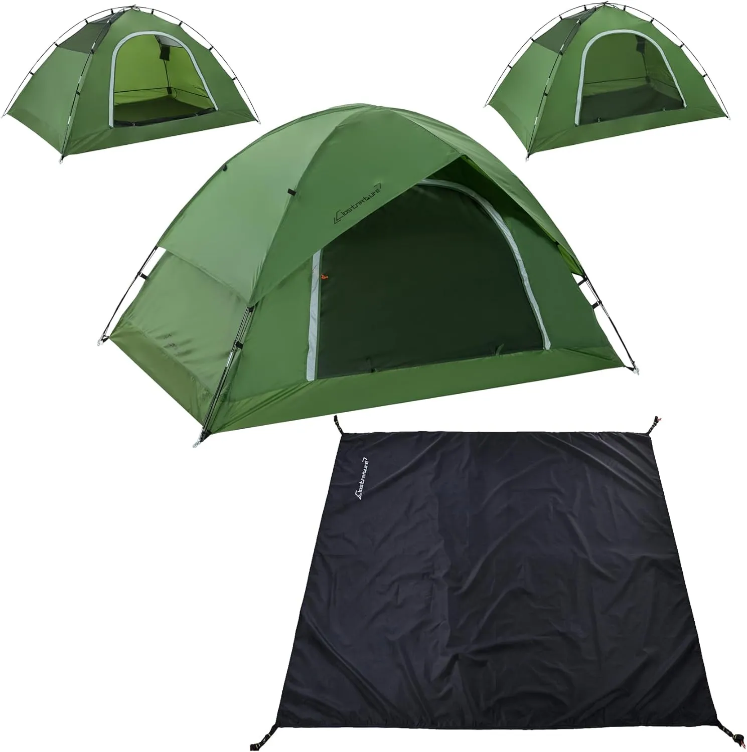 Clostnature Vela 2 Person Camping Tent - 7'3'' x 4'11'' x 3'10'' Waterproof Tent with Matching Tent Footprint, Two Person Easy Up Tent with Camping Tarp for Outdoor, Hiking