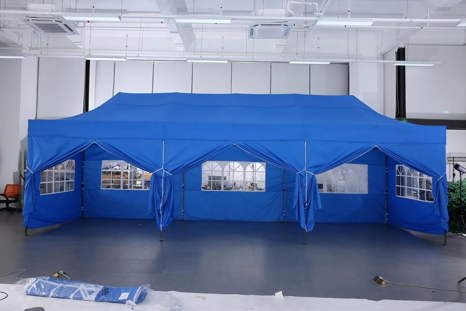 COBIZI 10x30 Pop Up Canopy with 8 Sidewall,Heavy Duty Canopy UPF 50  All Season Wind Waterproof Commercial Outdoor Wedding Party Tents for Parties Canopy Gazebo with Roller Bag(10 x 30 ft White)