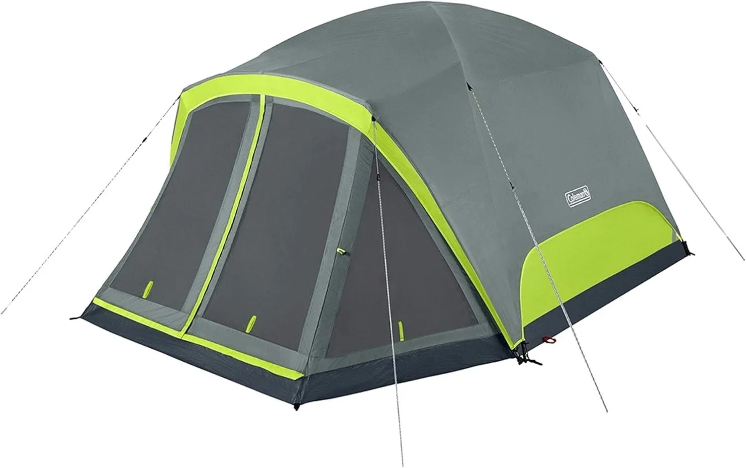 Coleman Skydome Camping Tent with Screen Room, Weatherproof 4/6/8 Person Tent with Screened-in Porch, Includes Rainfly, Carry Bag, Storage Pockets, and Sets Up in 5 Minutes