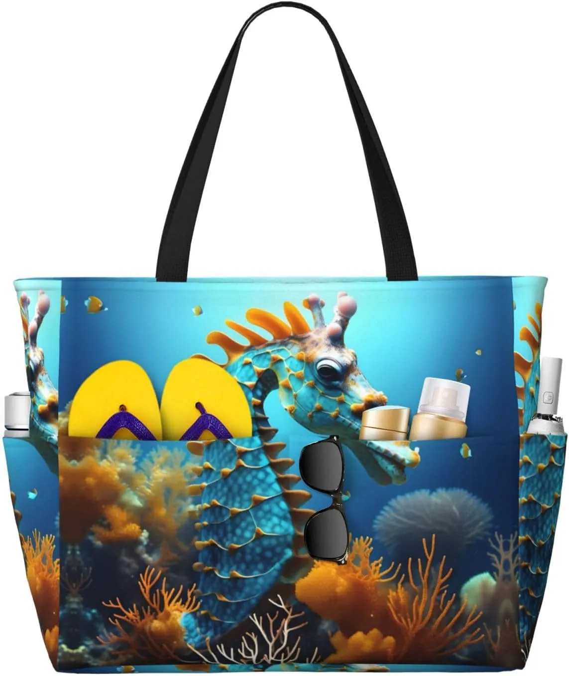Colorful hearts portable travel bag large capacity luggage bag beach bag dry and wet separation gym bag lightweight
