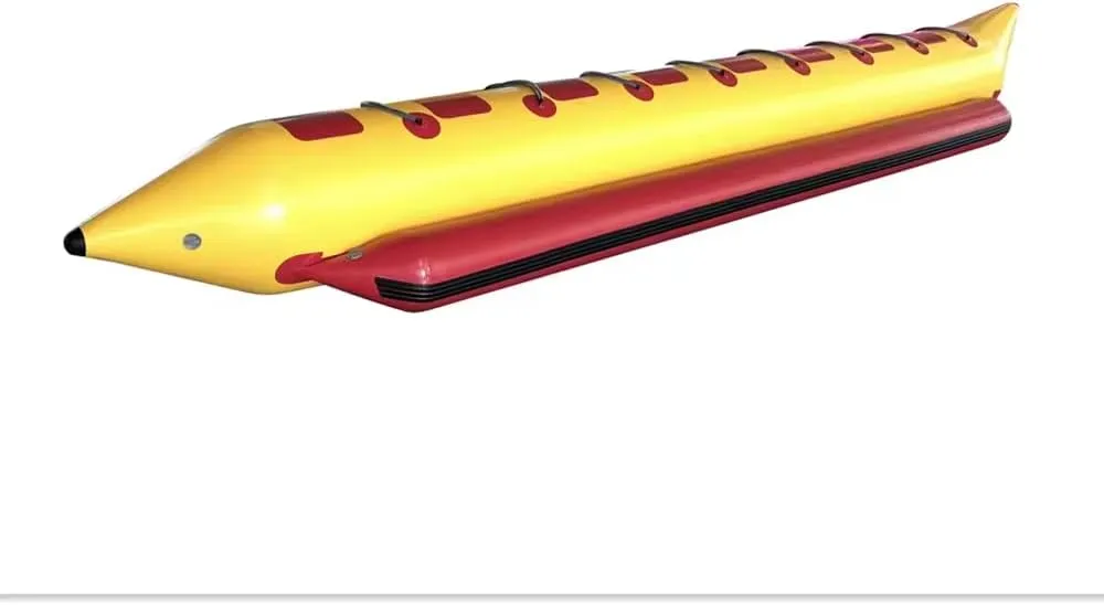 Commercial Grade PVC Inflatable Water Banana Rowing Boat Banana Boat Inflatable Water Sport Games Toy Outdoor Tube Towable Sea Floating Banana Boats （8 Passenger with Pump）