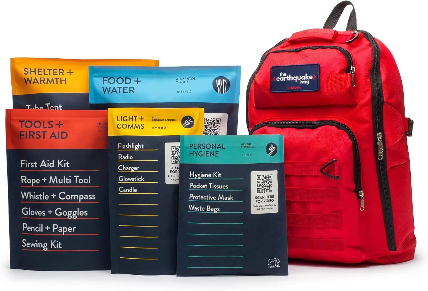 Complete Earthquake Bag - 3 Day Emergency kit for Earthquakes, Hurricanes, Wildfires, Floods   Other disasters