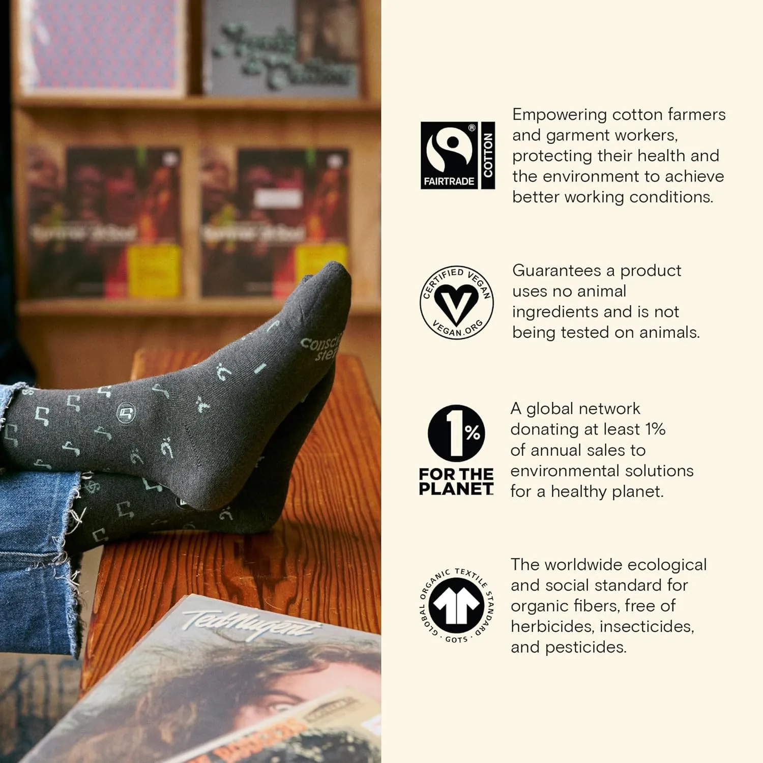 Conscious Step Women's Fair Trade Organic Cotton Crew Socks | 3 Pack | Every Pair Helps Support our Humanitarian Partners