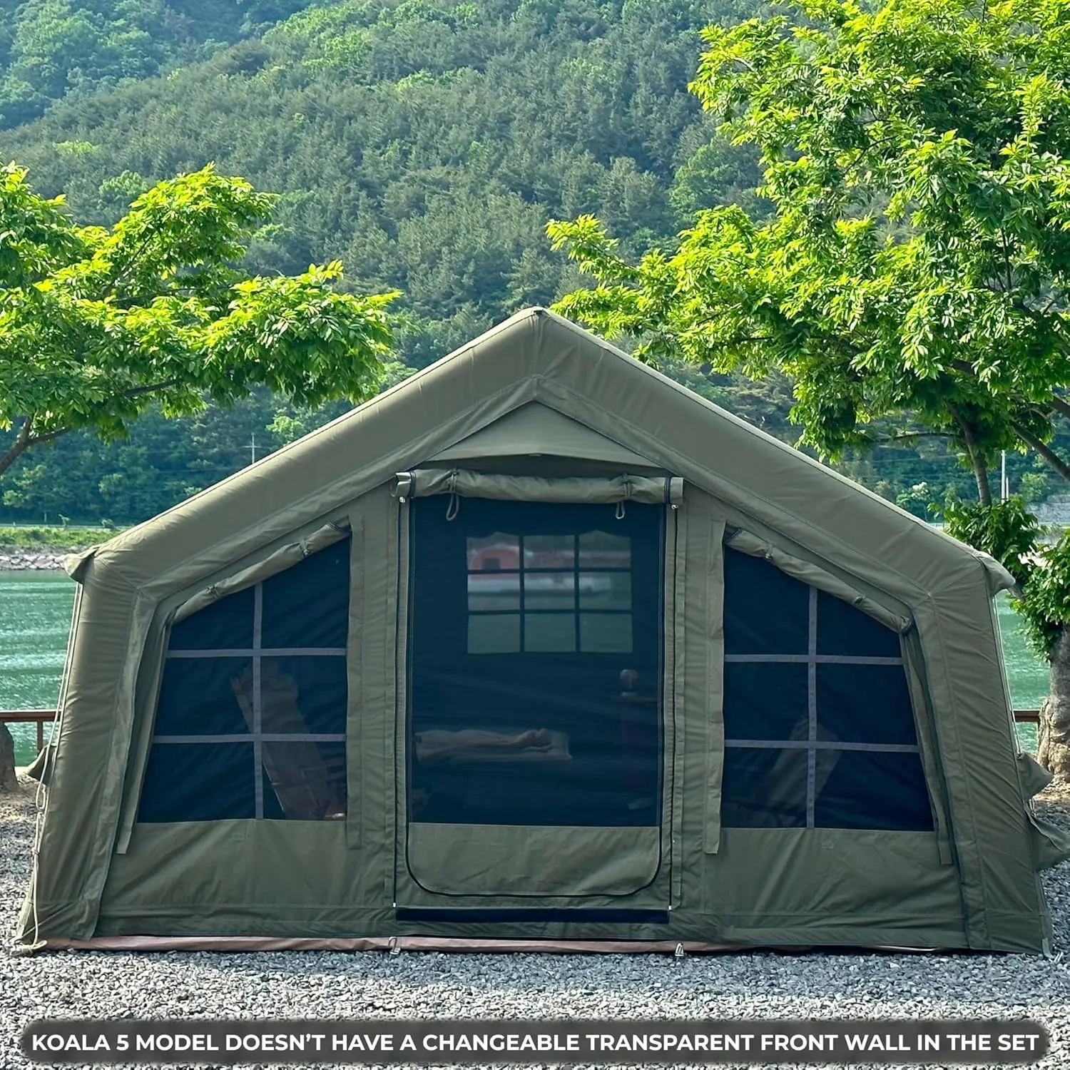 Coody | Rbm Outdoors Koala/Hub/Octopus Inflatable Tents for Camping with Stove Jack, 2/8/10 Person Luxury Canvas Blow Up Tent, 2 Room, Easy Setup Casa de Campaña, Large Inflatable House with Pump