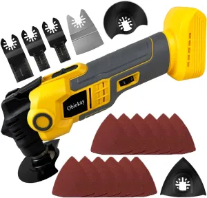 Cordless Oscillating Saw for De-walt 20V Max Battery Anti-vibration Oscillating Multitool with Blades,6-Speed,4° Oscillation Angle for Cutting/Grinding/Sanding(Tool Only)