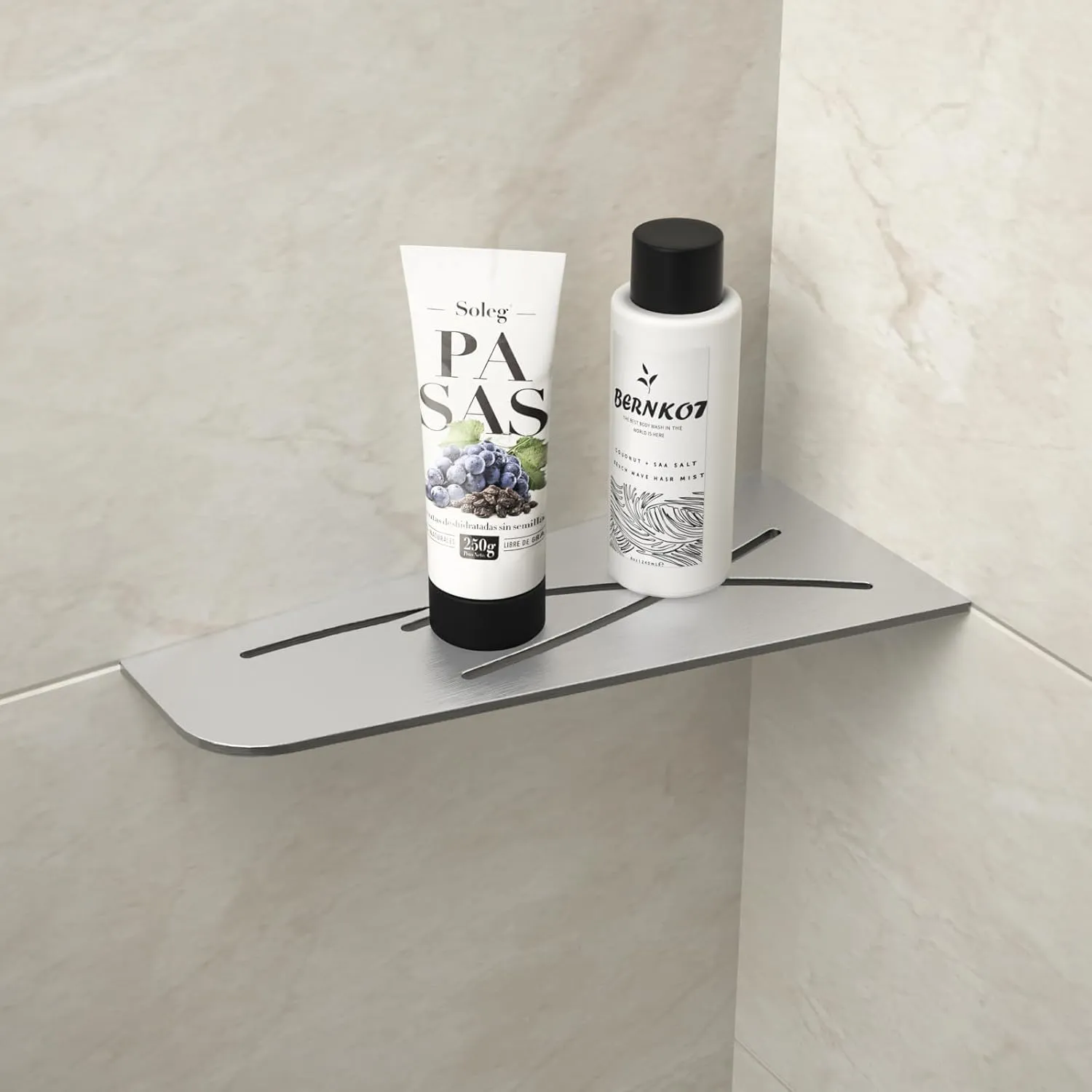 Corner Shower Shelf 12" Brushed 304 Stainless Steel Quadrilateral Corner Shelf Recessed Bathroom Shower Shelf, No Drilling