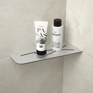 Corner Shower Shelf 12" Brushed 304 Stainless Steel Quadrilateral Corner Shelf Recessed Bathroom Shower Shelf, No Drilling
