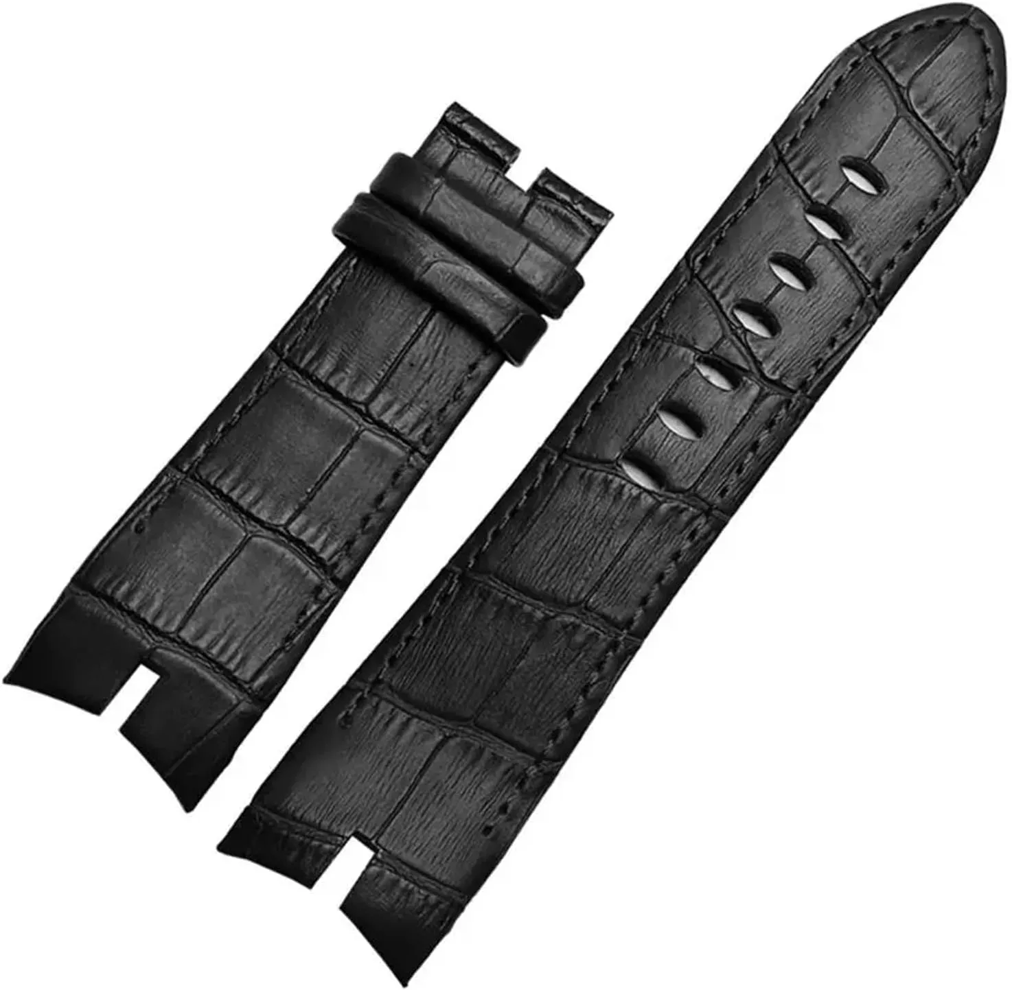 Cowhide Watch Strap 26mm Compatible with Roger Dubuis Compatible with Excalibur Series Watch Band 42mm Dial RDDBEX0405 Steel Buckle Men‘s Accessories(Brown Silver)