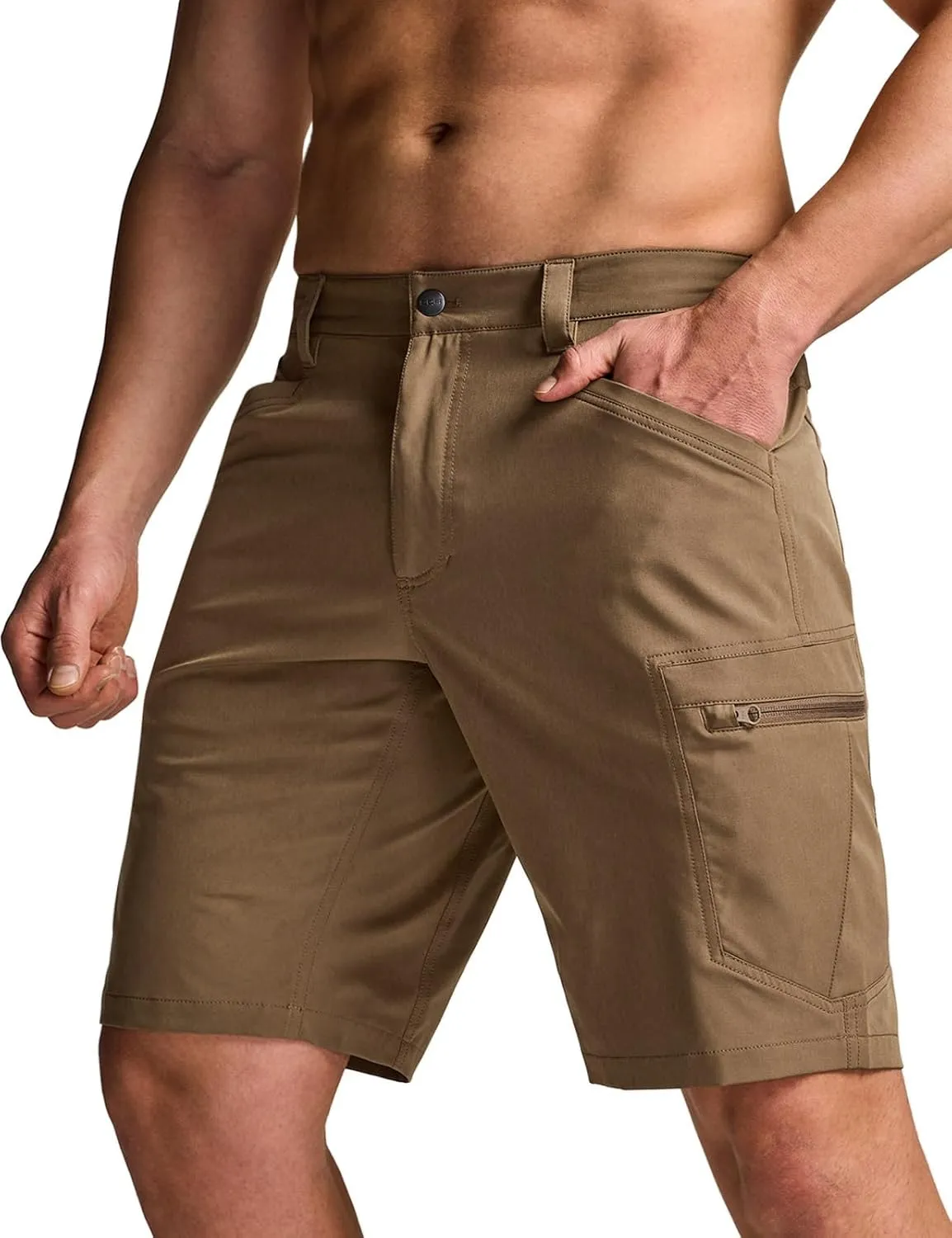 CQR Men's Quick Dry Stretch Hiking Cargo Shorts, Lightweight Water Resistant Tactical Casual, Golf & Outdoor with Pockets