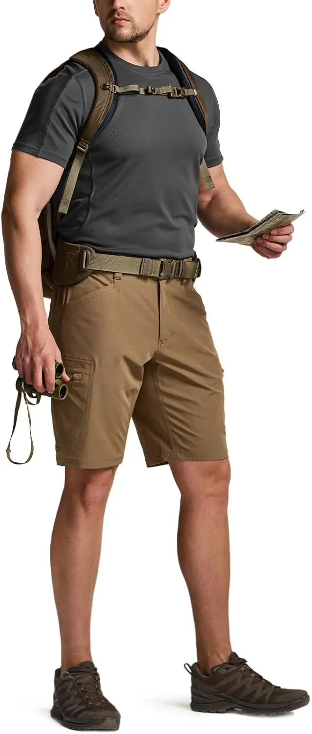 CQR Men's Quick Dry Stretch Hiking Cargo Shorts, Lightweight Water Resistant Tactical Casual, Golf & Outdoor with Pockets