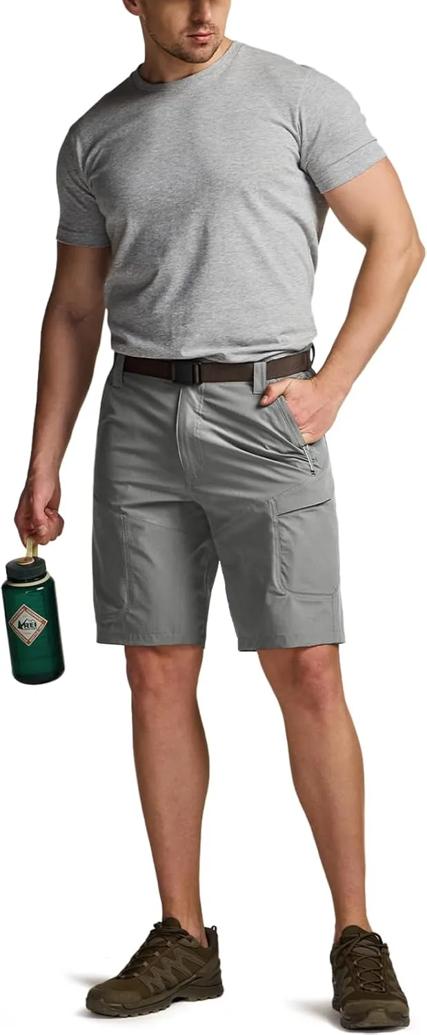 CQR Men’s Quick-Dry Stretch Hiking Cargo Shorts – Lightweight Water-Resistant Tactical Casual, Golf & Outdoor with Pockets