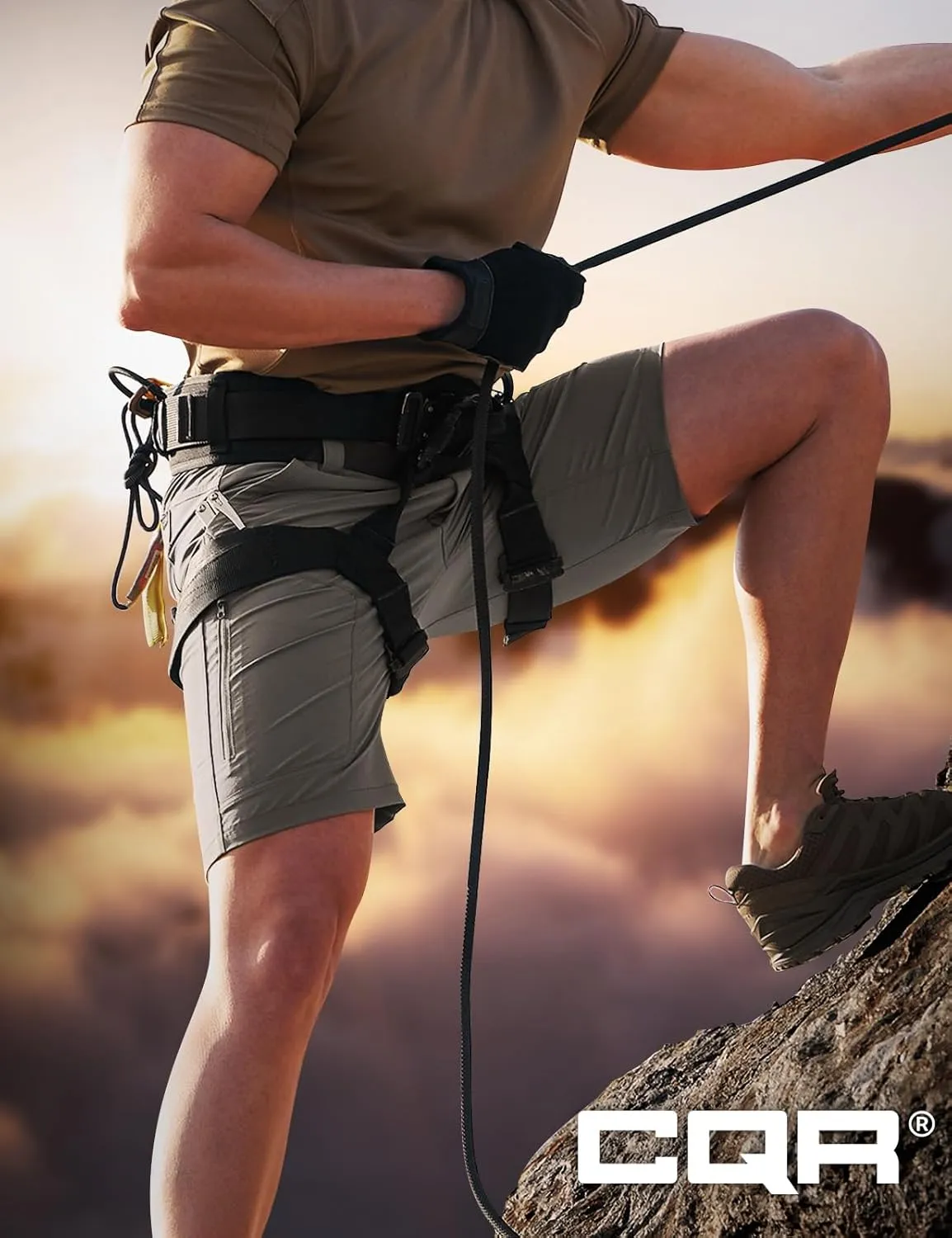 CQR Men’s Quick-Dry Stretch Hiking Cargo Shorts – Lightweight Water-Resistant Tactical Casual, Golf & Outdoor with Pockets