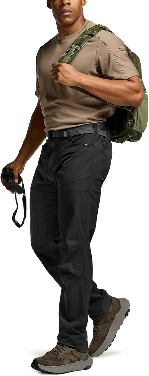 CQR Men's Quick Dry Tactical Pants, Water Resistant Outdoor Pants, Lightweight Stretch Cargo Work Hiking Pants