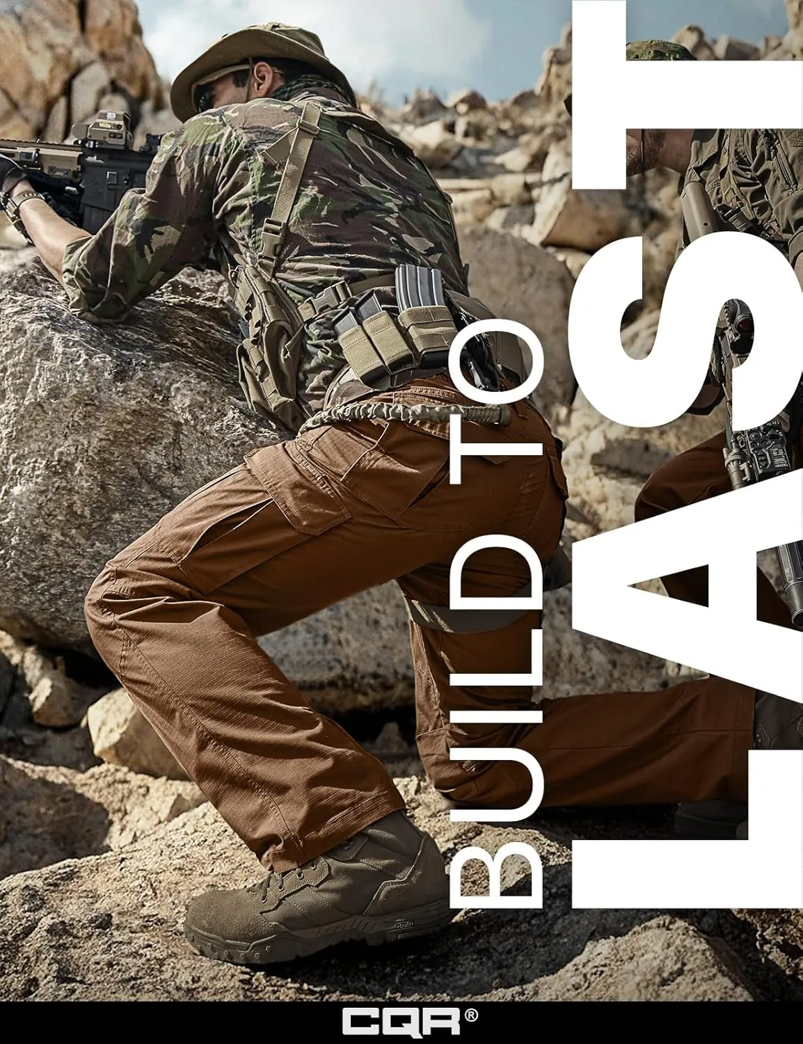 CQR Men's Tactical Pants, Water Resistant Ripstop Cargo Pants, Lightweight EDC Work Hiking Pants, Outdoor Apparel