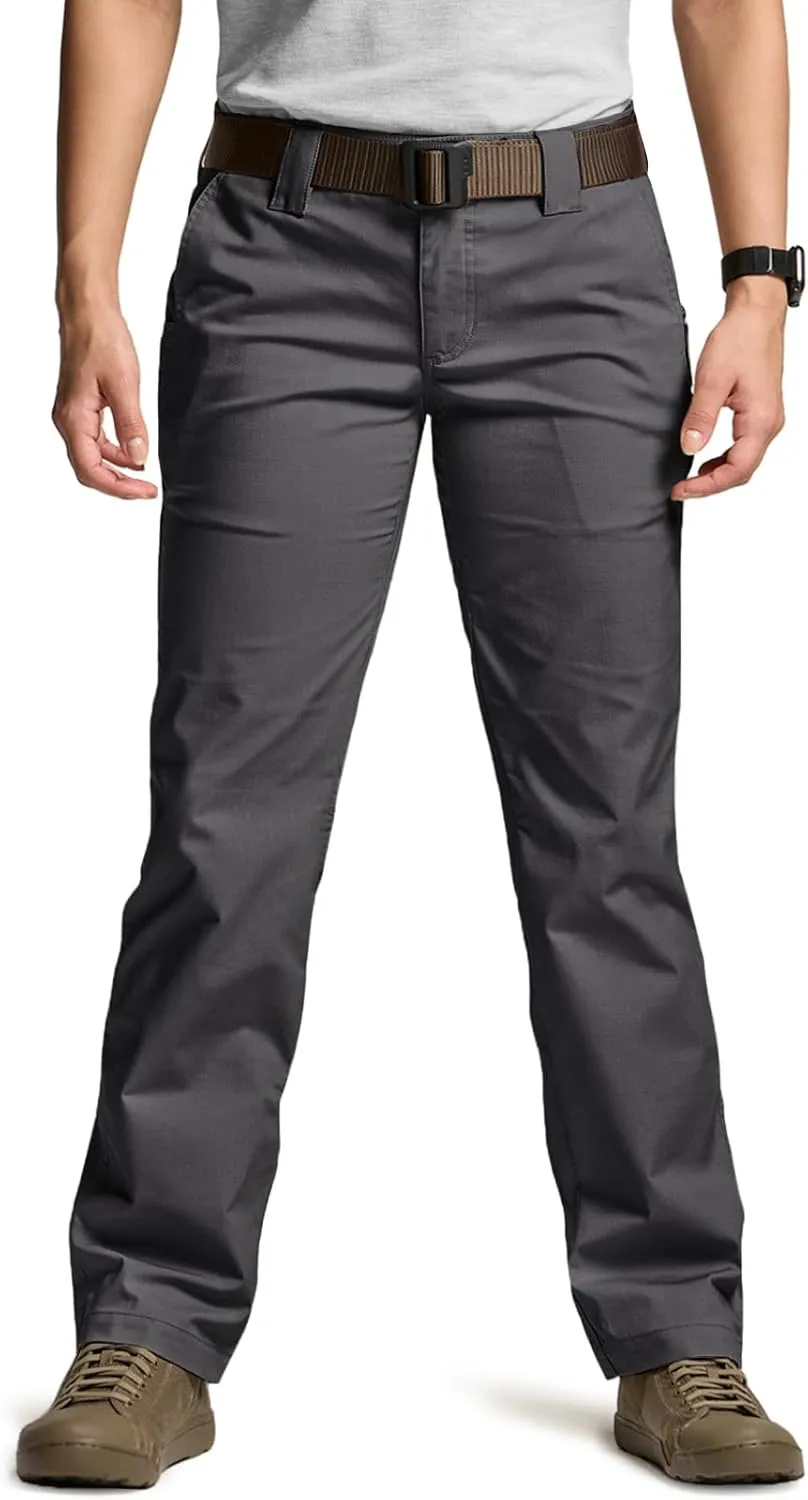 CQR Women's Flex Stretch Tactical Pants, Outdoor Hiking Pants with Pockets, Water Resistant Ripstop Work Pants