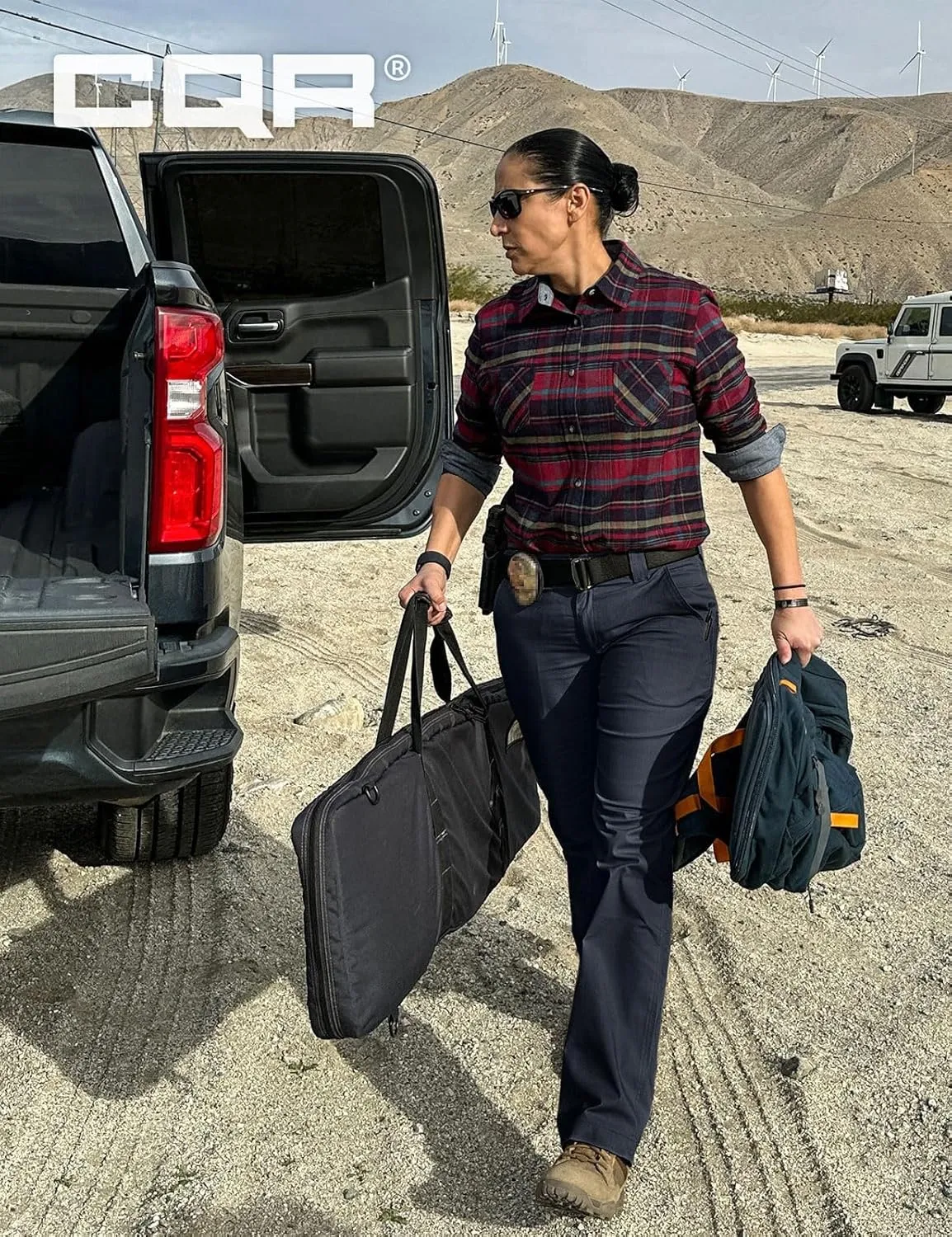 CQR Women's Flex Stretch Tactical Pants, Outdoor Hiking Pants with Pockets, Water Resistant Ripstop Work Pants