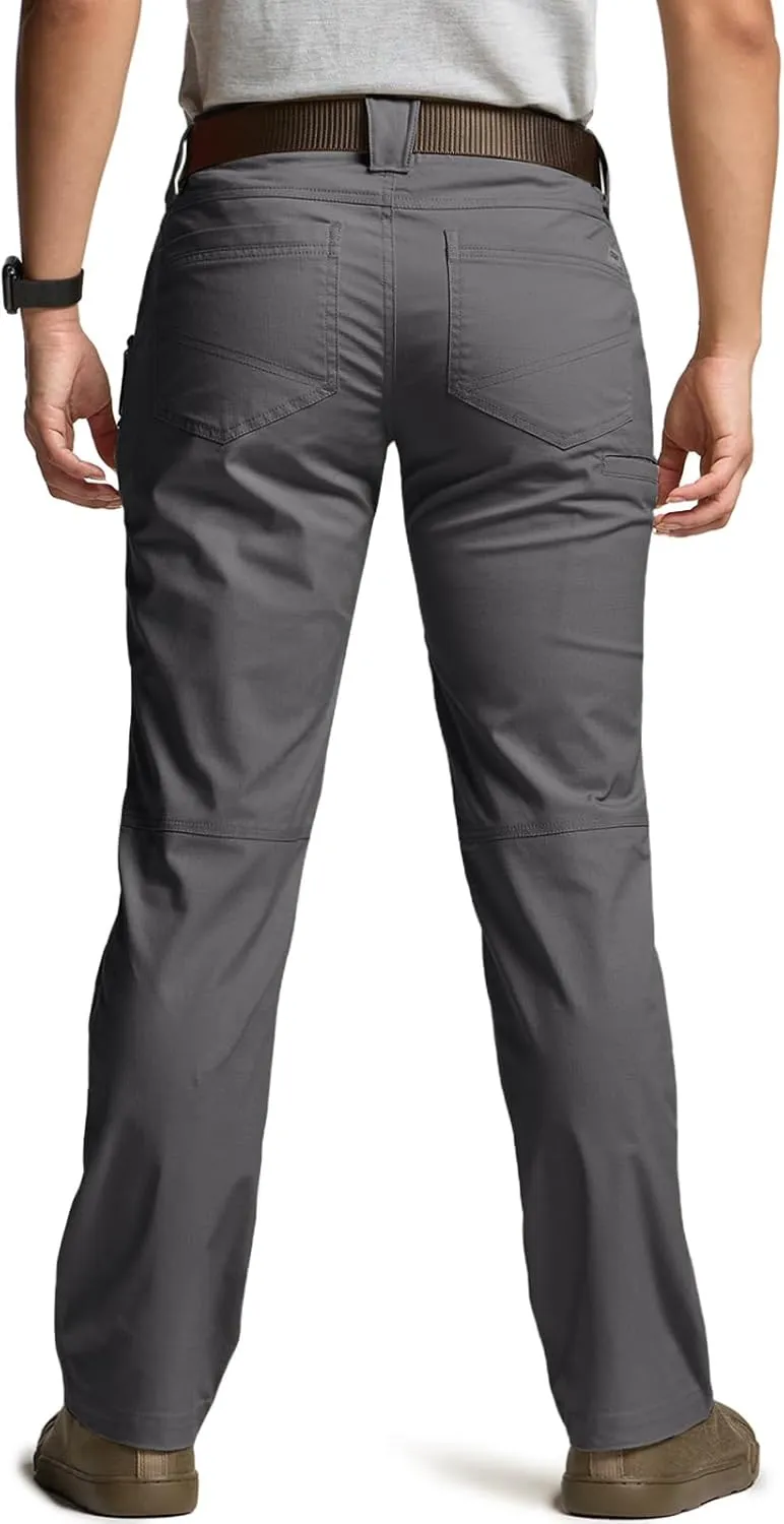 CQR Women's Flex Stretch Tactical Pants, Outdoor Hiking Pants with Pockets, Water Resistant Ripstop Work Pants