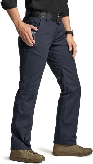 CQR Women's Flex Stretch Tactical Pants, Outdoor Hiking Pants with Pockets, Water Resistant Ripstop Work Pants