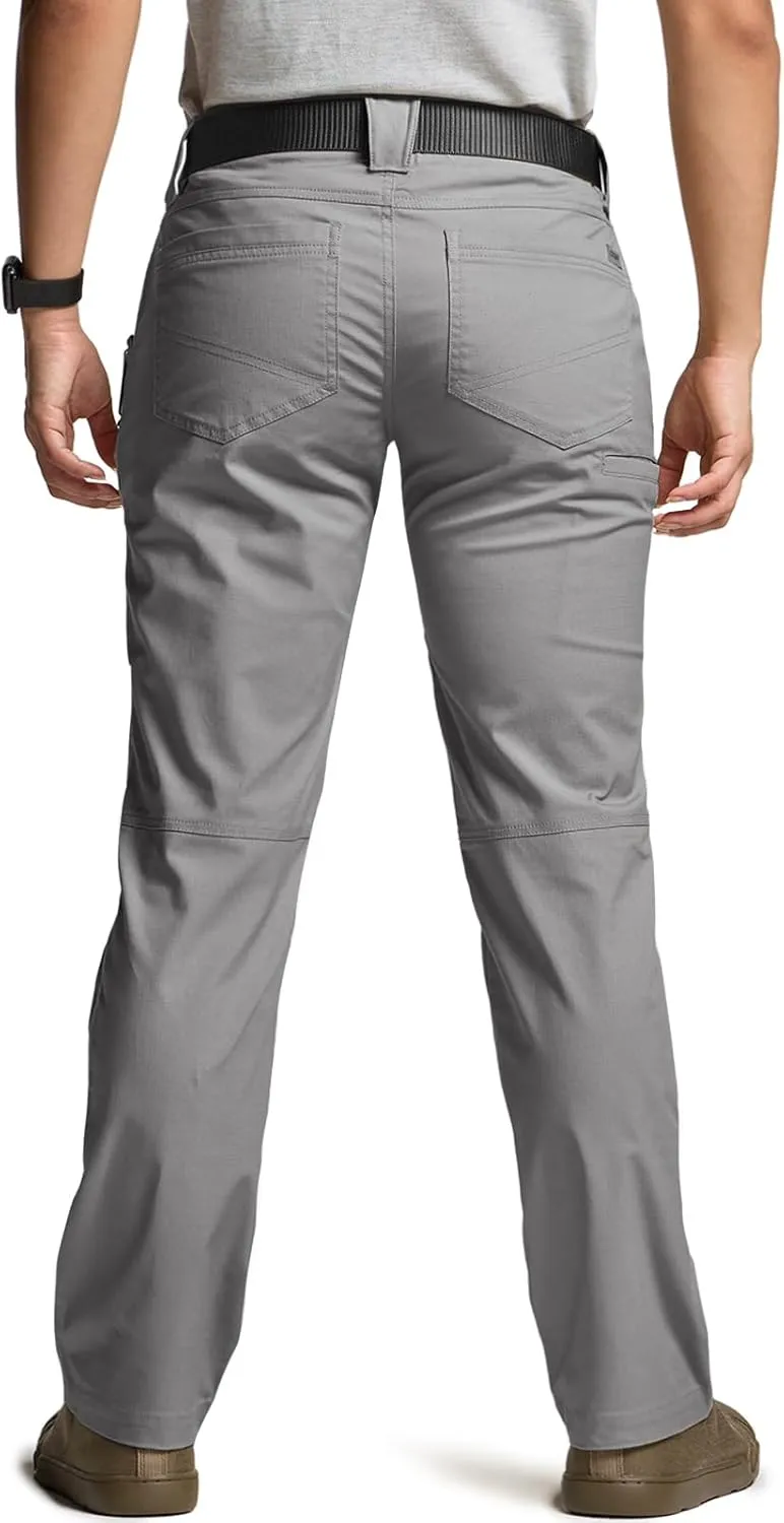 CQR Women's Flex Stretch Tactical Pants, Outdoor Hiking Pants with Pockets, Water Resistant Ripstop Work Pants