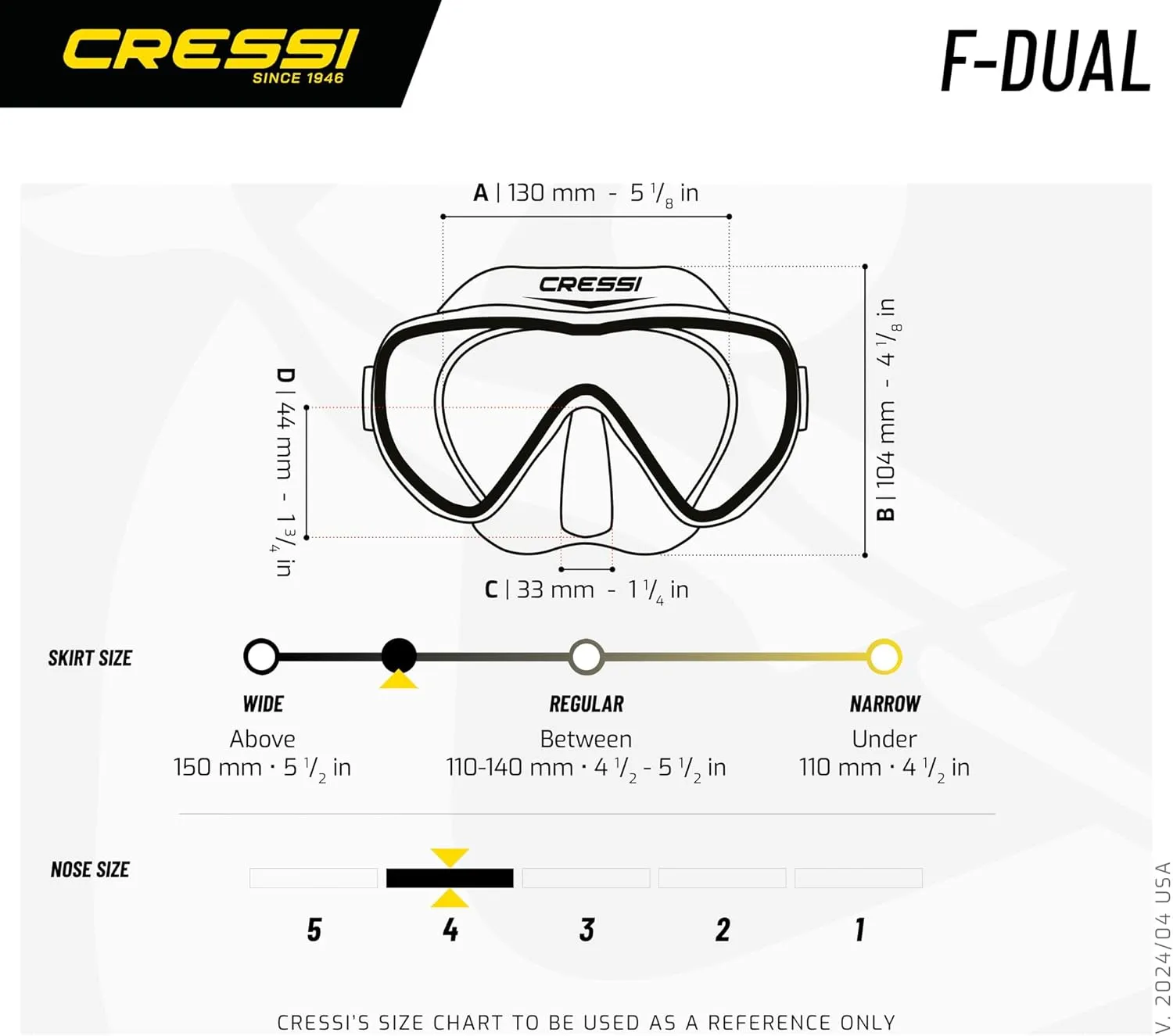 Cressi Single Lens Frameless Scuba Mask & Dry Snorkel for Snorkeling, Scuba Diving, F-Dual & Supernova Dry: Designed in Italy