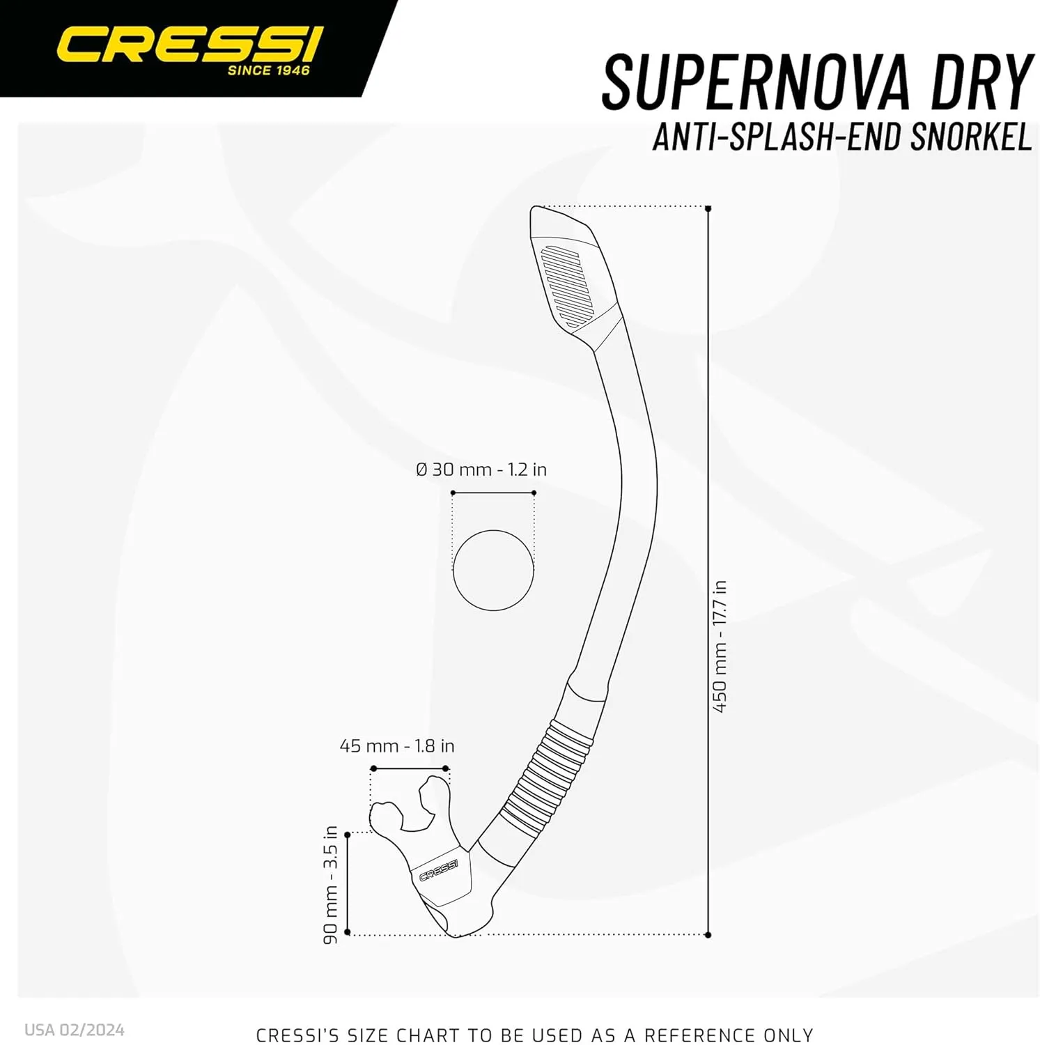 Cressi Single Lens Frameless Scuba Mask & Dry Snorkel for Snorkeling, Scuba Diving, F-Dual & Supernova Dry: Designed in Italy