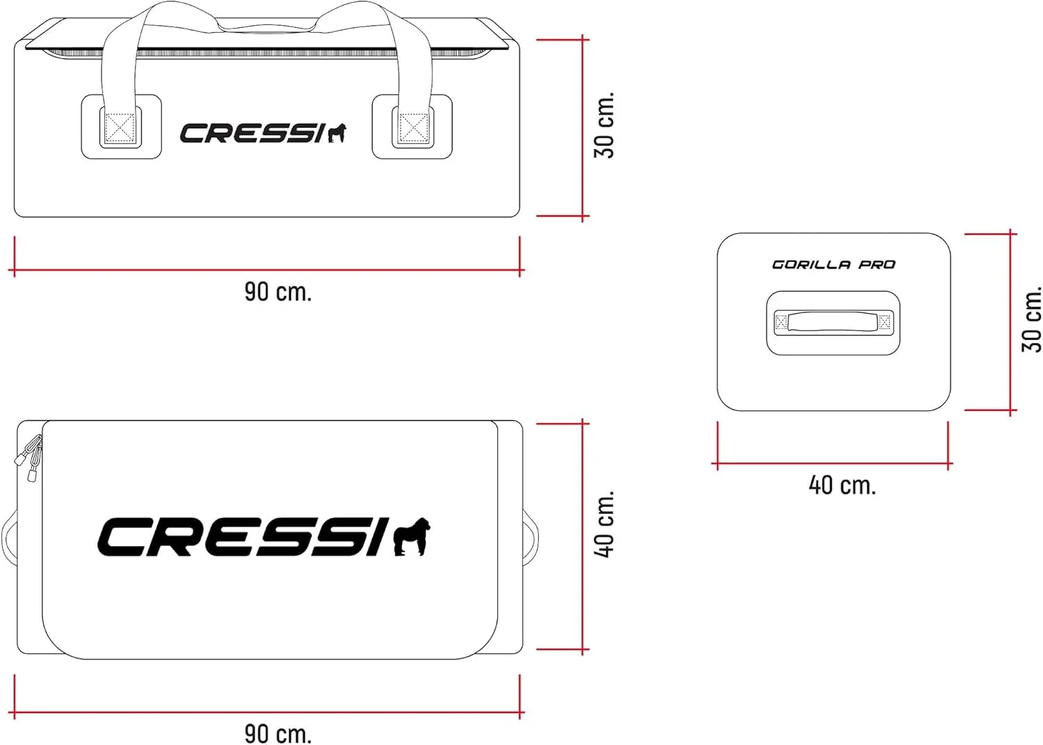 Cressi Waterproof Bag for Scuba and Freediving Equipment - Large & Roomy Bag: 135 Liters Capacity | Gorilla Pro XL