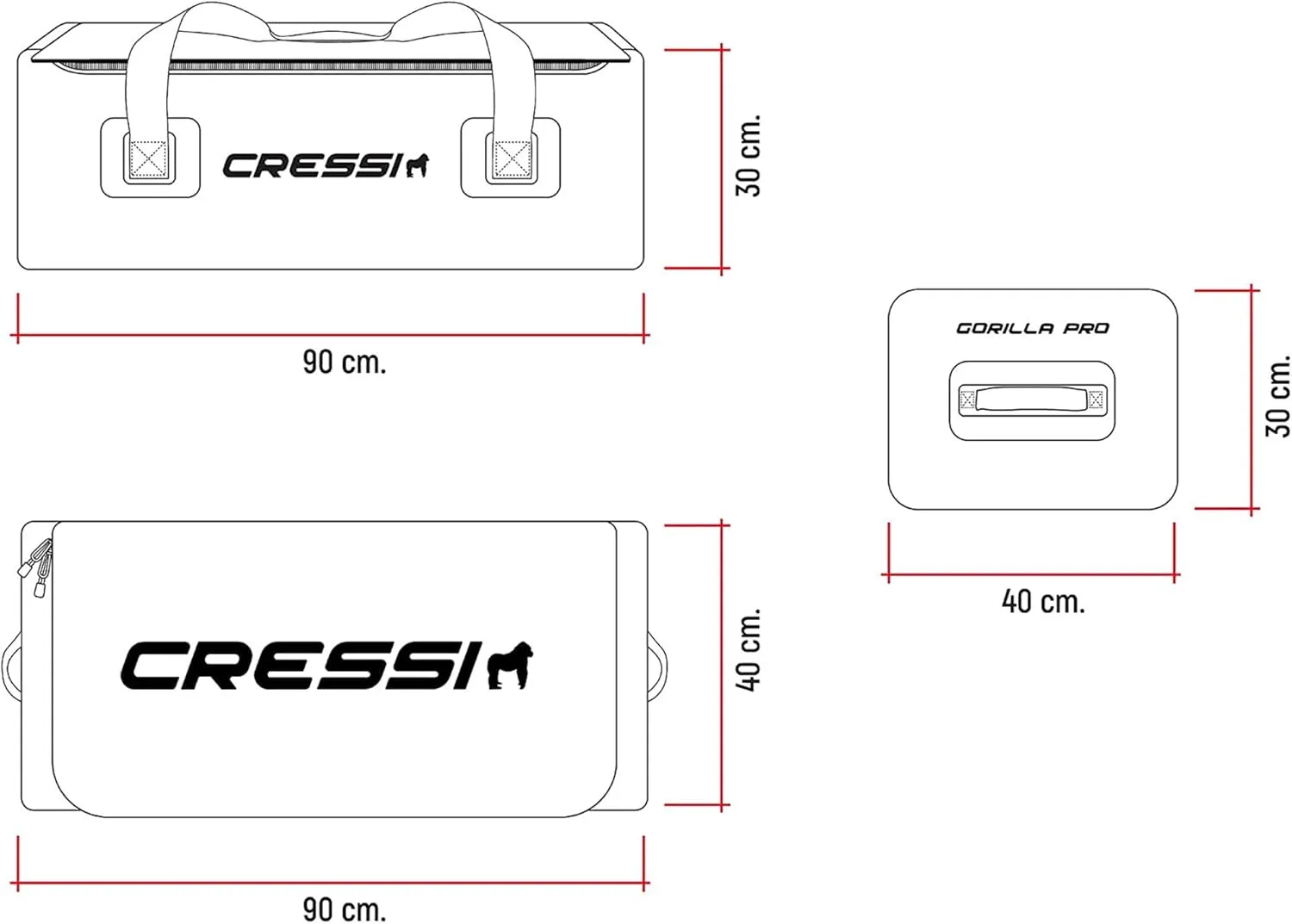 Cressi Waterproof Bag for Scuba and Freediving Equipment - Large & Roomy Bag: 135 Liters Capacity | Gorilla Pro XL
