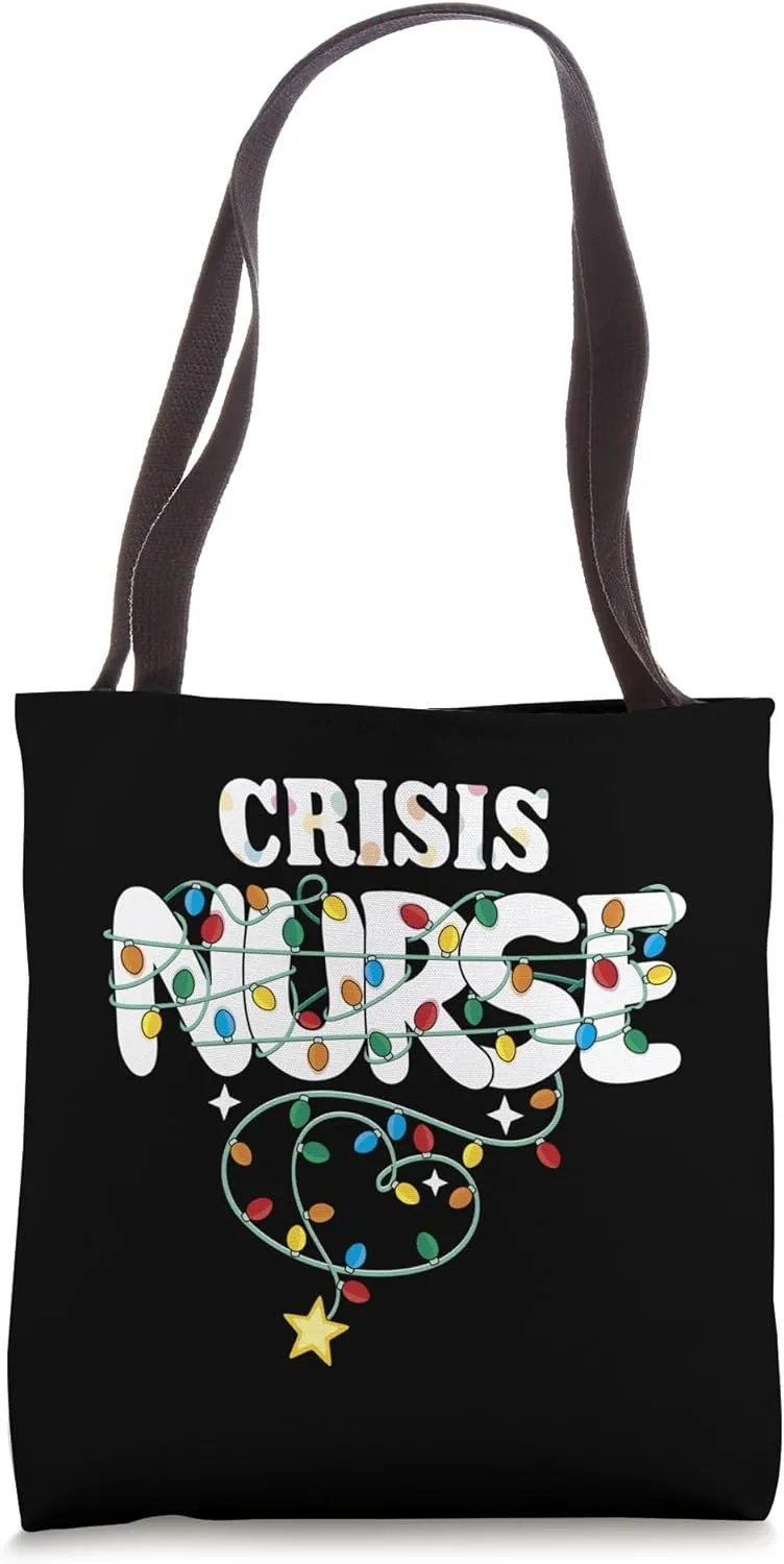 Crisis Nurse Christmas Travel Nursing NP RN Squad Tote Bag