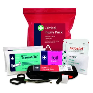 Critical Injury Pack in Red Poly Bag - BS8599-1:2019