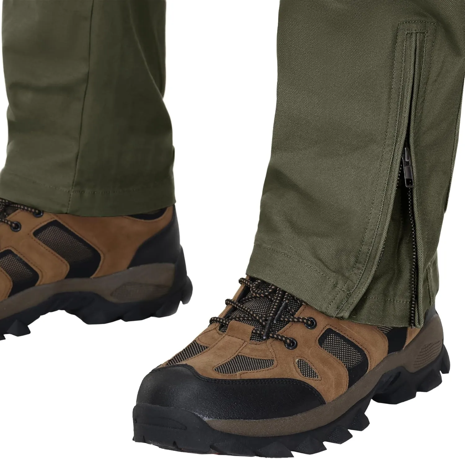 CRYSULLY Men's Cargo Pants Tactical Military Pants Work Army Cotton Trousers with Multi-Pockets (No Belt)