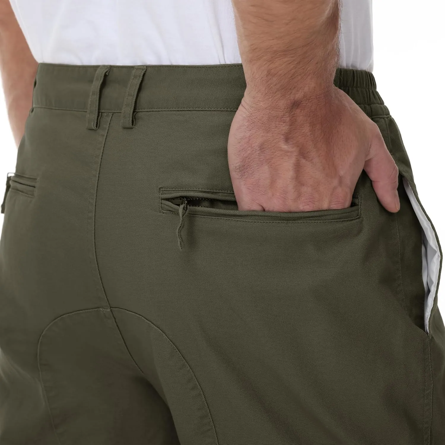 CRYSULLY Men's Cargo Pants Tactical Military Pants Work Army Cotton Trousers with Multi-Pockets (No Belt)
