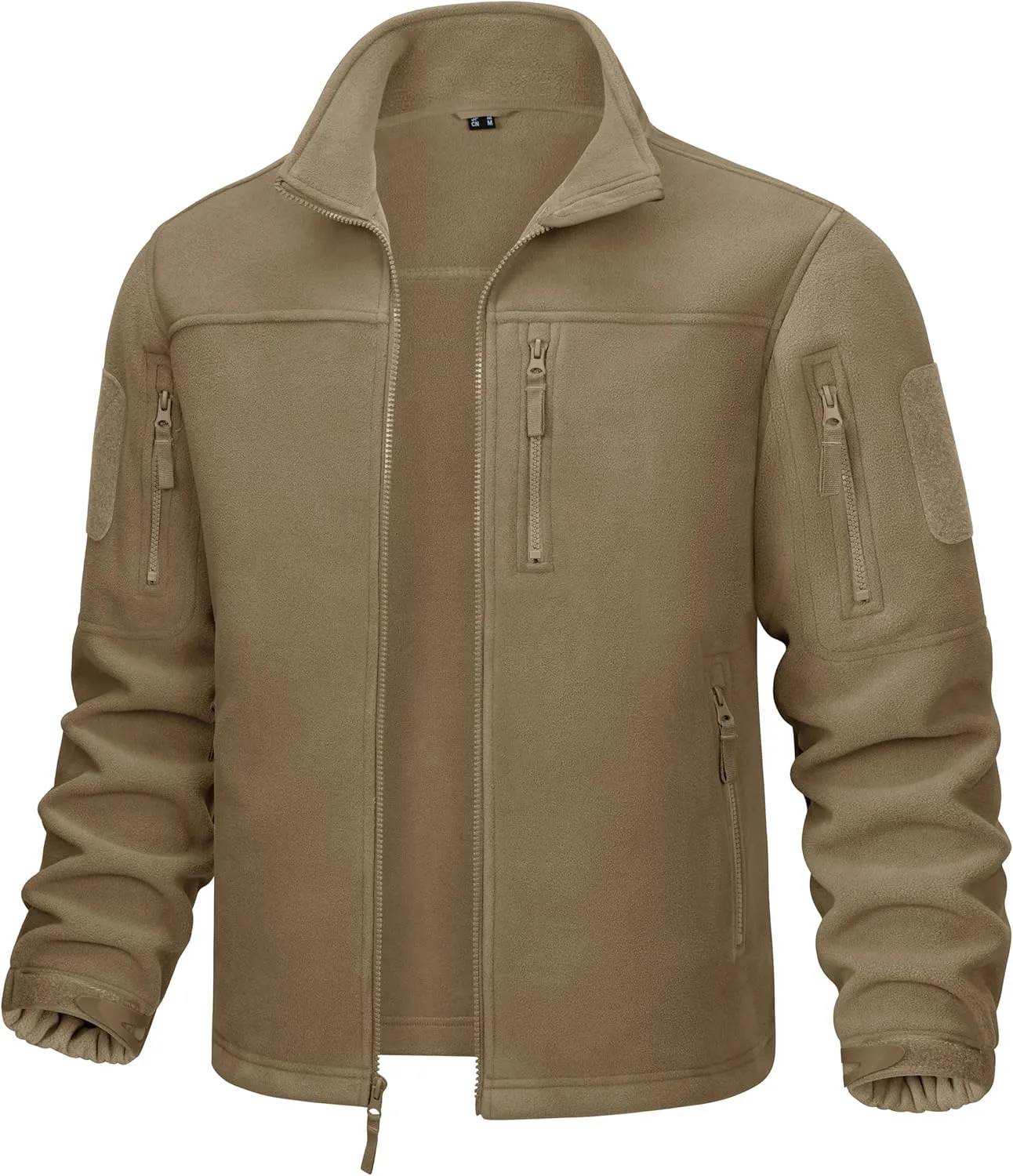 CRYSULLY Men's Fleece Jacket Tactical Full-Zip Winter Coat Jackets Multi Pockets