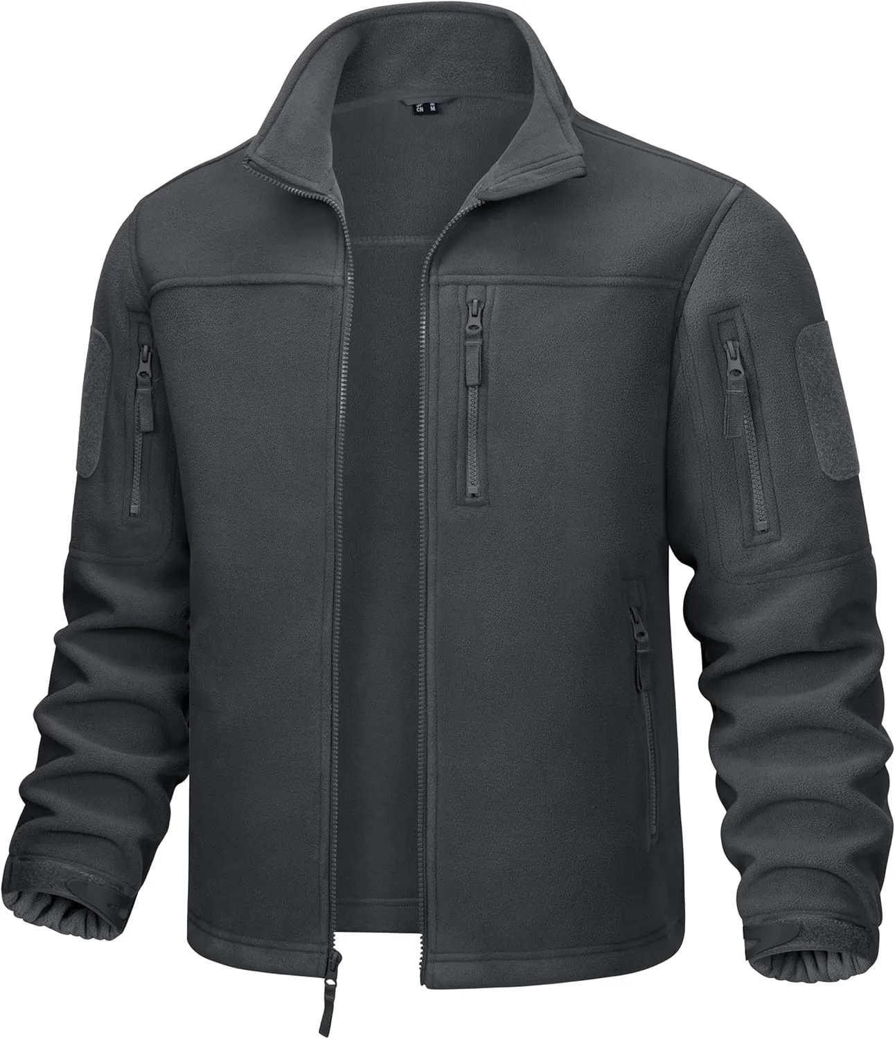 CRYSULLY Men's Fleece Jacket Tactical Full-Zip Winter Coat Jackets Multi Pockets