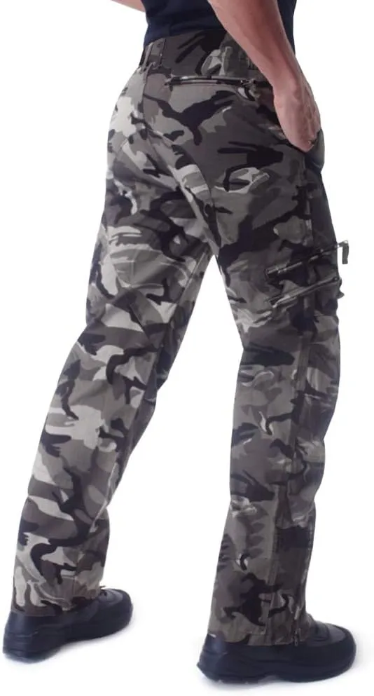 CRYSULLY Men's Tactical Pants Military Work Pants for Men Ripstop 9 Pockets Construction Trousers (No Belt)